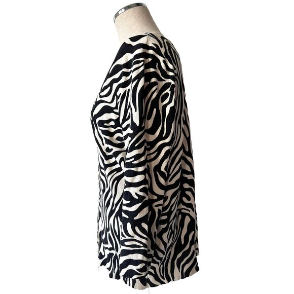 Josephine Chaus Silk Blend Leopard Print Cardigan Sweater - Women's M - Picture 3 of 11